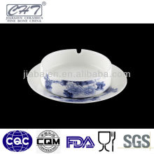 A003 High quality white ceramic porcelain ashtray for sale with decal